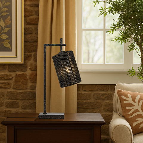 Lyndra Table Lamp Gun Metal with Black String