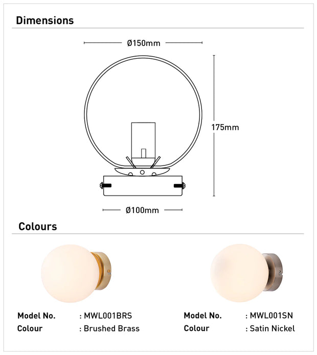 Lana Wall Light Satin Nickel