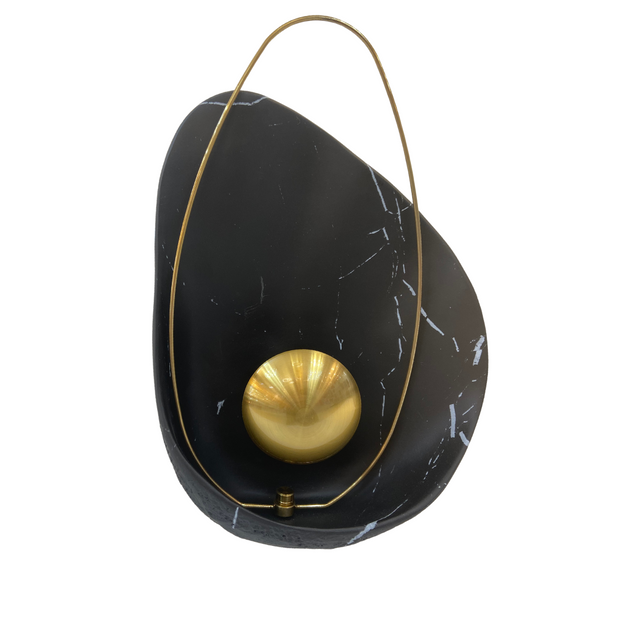 Layla black oval resin and brass Wall Light