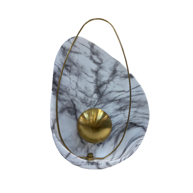 Layla white oval resin and brass LED Wall Light