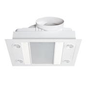 Linux DC Motor 3 -in-1 Bathroom Heater with 1000W Halogen Heat Lamp, Exhaust Fan and GU10 LEDs White