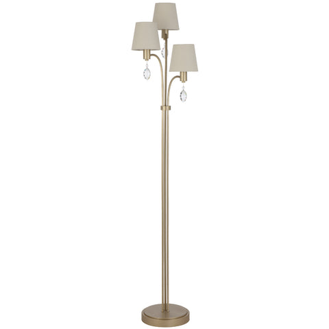 Malvern 3 Light Antique Silver Floor Lamp