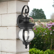 Mamo IP43 Exterior Wall Light Black with Clear Seeded Glass