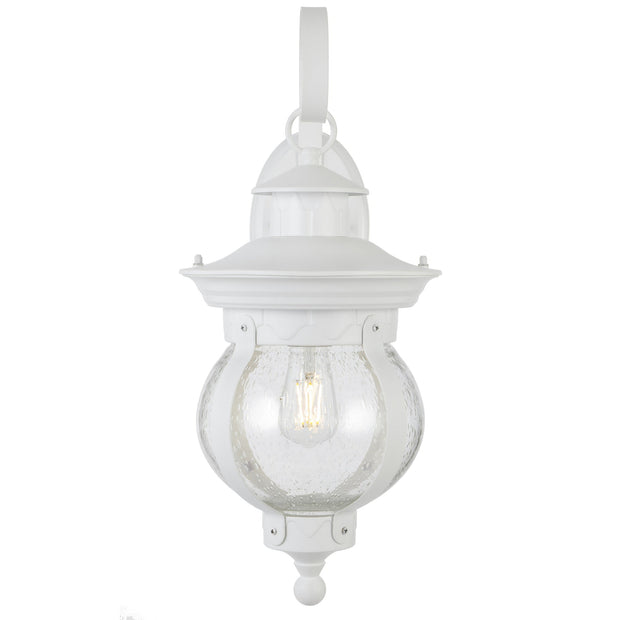 Mamo IP43 Exterior Wall Light White with Clear Seeded Glass