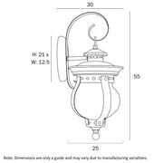 Mamo IP43 Exterior Wall Bracket Black Sand with Seed Glass