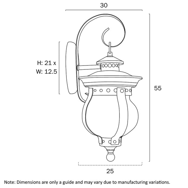 Mamo IP43 Exterior Wall Bracket Black Sand with Seed Glass