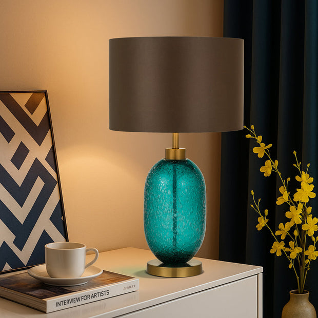 Manolo Table Lamp Teal and Brown