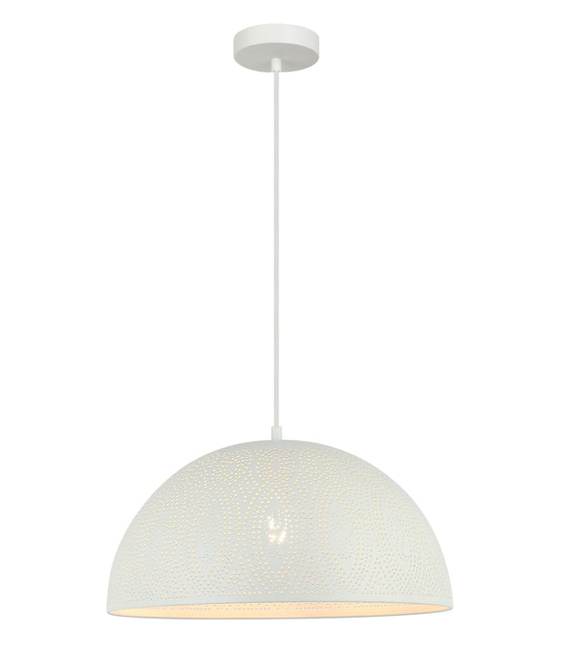 Marrakesh Bohemian Interior White Dome Shaped Pendant 40cm