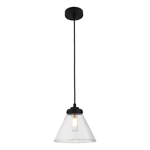 Matisse 1 Light Black and Clear Glass G9 IP44 Pendant