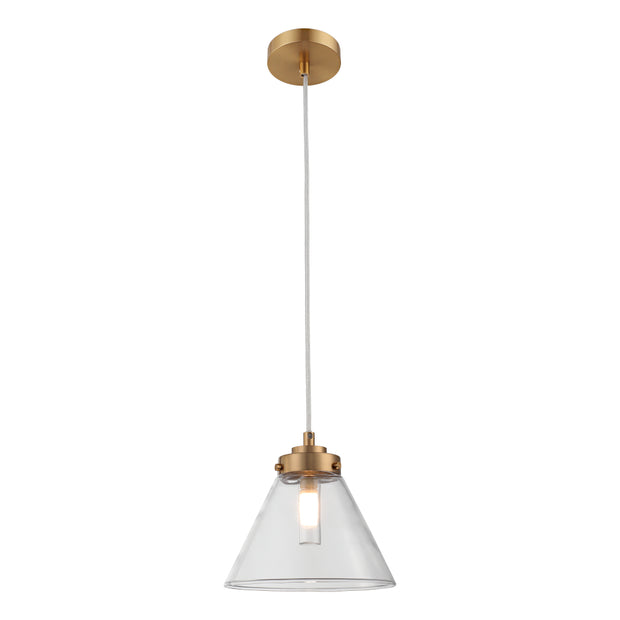Matisse 1 Light Gold and Clear Glass G9 IP44 Pendant