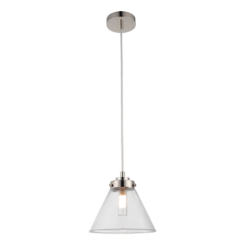 Matisse 1 Light Polish Nickel and Clear Glass G9 IP44 Pendant