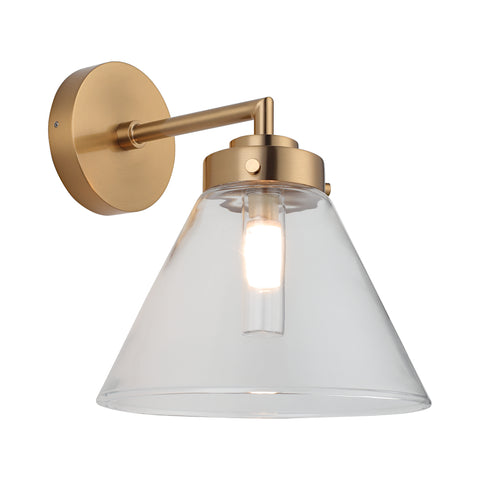 Matisse 1 Light Gold and Clear Glass G9 IP44 Wall Light