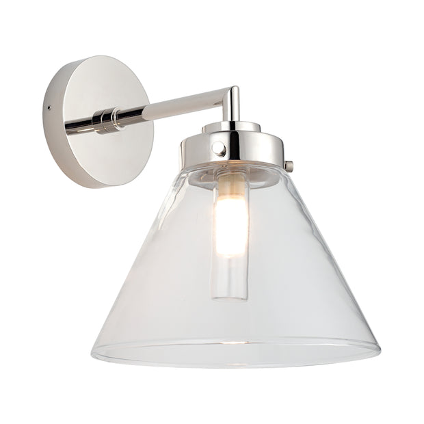 Matisse 1 Light Polish Nickel and Clear Glass G9 IP44 Wall Light