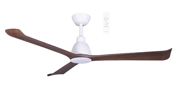 Polo DC 52 Smart Ceiling Fan Matt White and Walnut