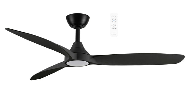 Seaforth DC 56 Smart Ceiling Fan Matt Black with Dimmable CCT LED Light