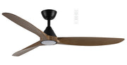 Seaforth DC 56 Smart Ceiling Fan Matt Black and Teak with Dimmable CCT LED Light