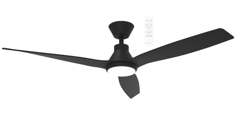 Triumph DC 52 Smart Ceiling Fan Black with Dimmable CCT LED Light