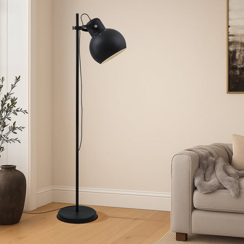 Mento Floor Lamp Dark Grey and Antique Brass