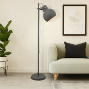 Mento Floor Lamp Grey and Antique Brass