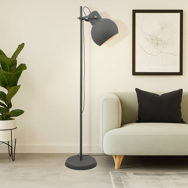 Mento Floor Lamp Grey and Antique Brass