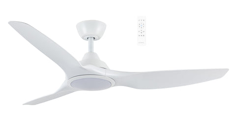 Impact DC 52 Smart Ceiling Fan White with Dimmable CCT LED Light