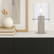Mika Table Lamp Grey with Clear