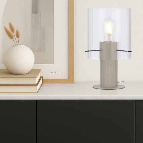 Mika Table Lamp Grey with Clear