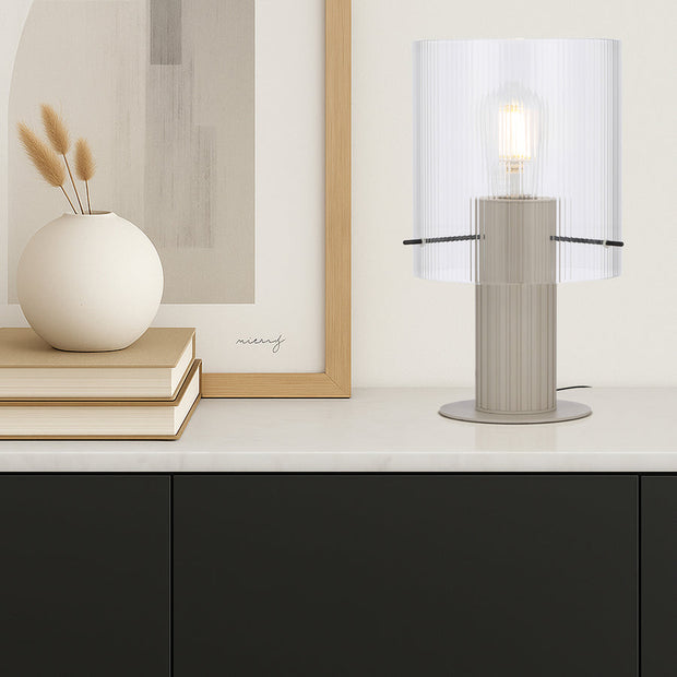 Mika Table Lamp Grey with Clear