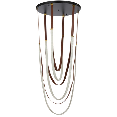 MIO 128w Black and Leather 3000K LED Pendant