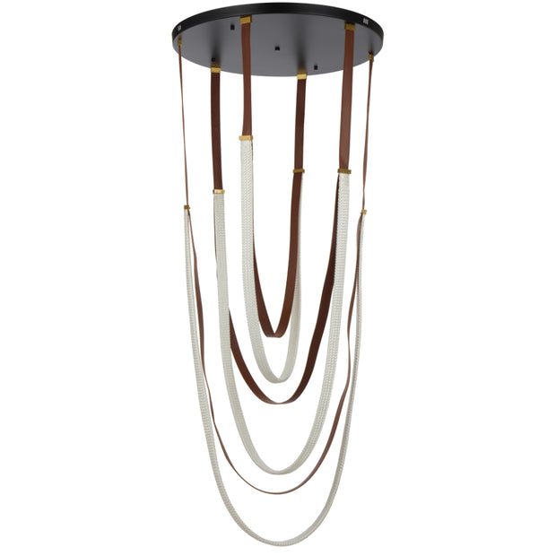 MIO 128w Black and Leather 3000K LED Pendant