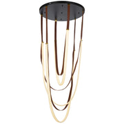 MIO 128w Black and Leather 3000K LED Pendant