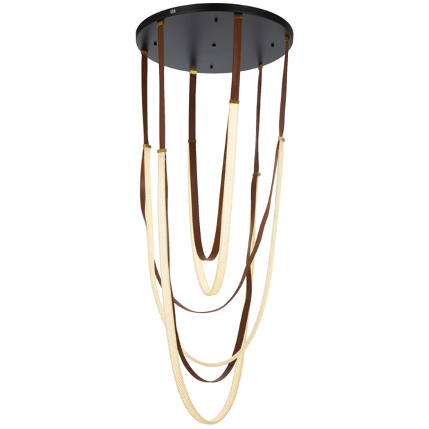 MIO 128w Black and Leather 3000K LED Pendant