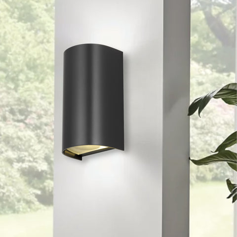 Miro 2lt Up/Down IP65 Exterior Wall Light Black Sand