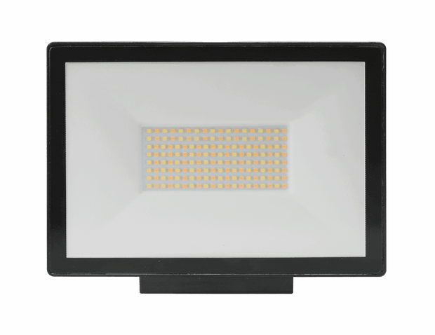 Opal 50w LED Tricolour Matt Black Flood Light Flex and Plug