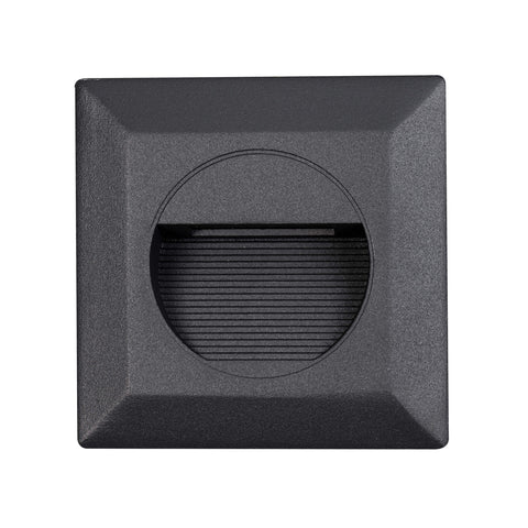 Quattro 3W LED CCT IP54 Reccessed Step Light Matt Black