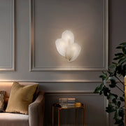 MONTE 3 Light Brass with Frost Glass Leave E14 Wall Light