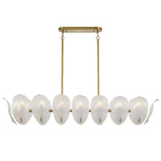 MONTE 16 Light Brass with Frost Glass Leave Rectangle E14 Pendant