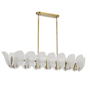 MONTE 16 Light Brass with Frost Glass Leave Rectangle E14 Pendant