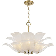 MONTE 8 Light Brass with Frost Glass Leave Round E14 Pendant