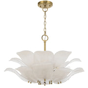 MONTE 8 Light Brass with Frost Glass Leave Round E14 Pendant