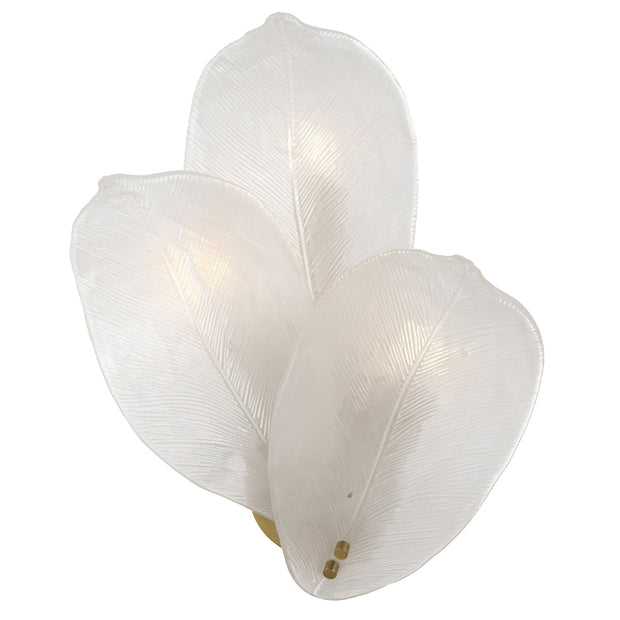 MONTE 3 Light Brass with Frost Glass Leave E14 Wall Light