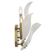 MONTE 3 Light Brass with Frost Glass Leave E14 Wall Light