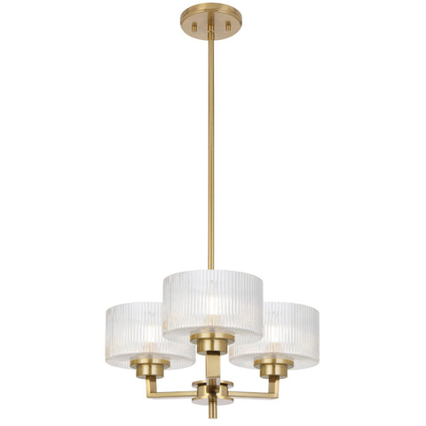 Moreno2 3lt Pendant Antique Gold with Clear Glass E14