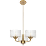 Moreno2 3lt Pendant Antique Gold with Clear Glass E14