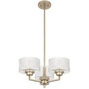 Moreno2 3lt Pendant Antique Silver with Clear Glass E14