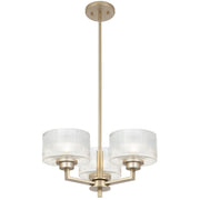 Moreno2 3lt Pendant Antique Silver with Clear Glass E14