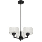 Moreno2 3lt Pendant Black with Clear Glass E14