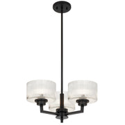 Moreno2 3lt Pendant Black with Clear Glass E14