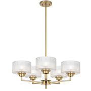 Moreno2 5lt Pendant Antique Gold with Clear Glass E14