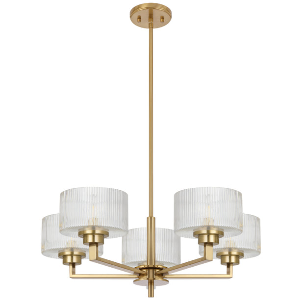 Moreno2 5lt Pendant Antique Gold with Clear Glass E14